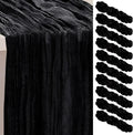 Black Cheesecloth Table Runner 35x120 in 10 Pack - Rustic Sheer Decor