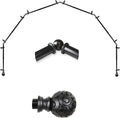 13/16 in 6-Sided Bay Window Curtain Rod 28-48 in Adjustable - Truffle
