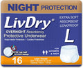 LivDry Adult Diapers for Overnight Incontinence Protection