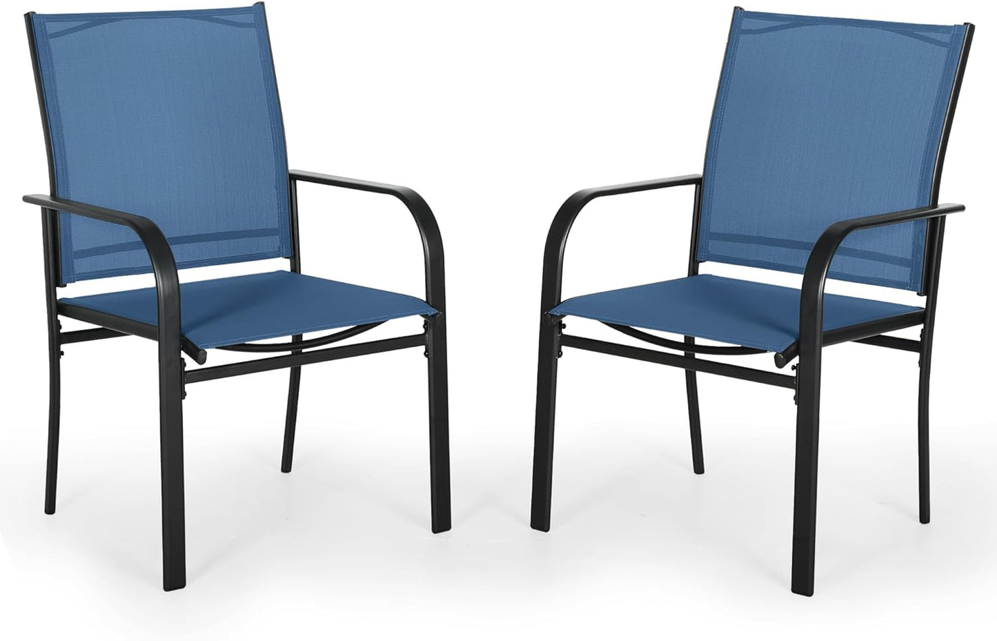 Outdoor Wrought Iron Dining Chairs Set of 2 for Patio Use
