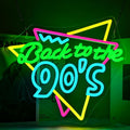 Back To The 90ftS Neon Sign - Retro LED Wall Decor for Parties