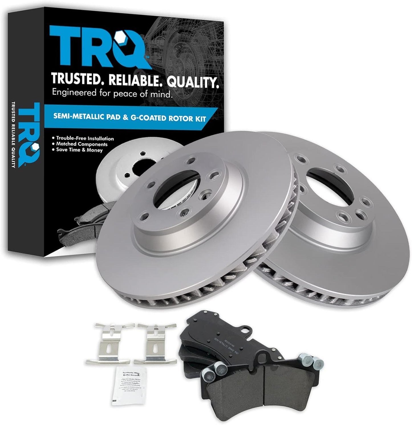 TRQ Front Brake Pad & Rotor Kit for Audi Q7, Porsche Cayenne
