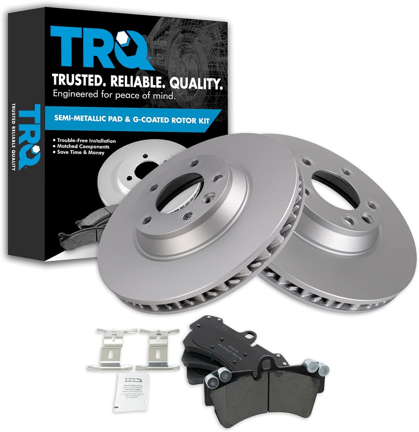 TRQ Front Brake Pad & Rotor Kit for Audi Q7, Porsche Cayenne