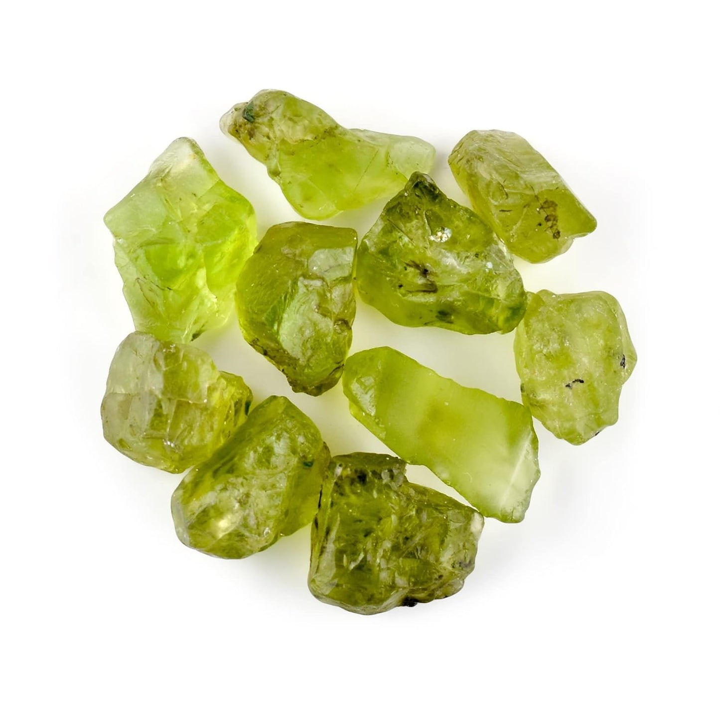 10pcs AA Natural Raw Peridot Gemstones for Jewelry Making