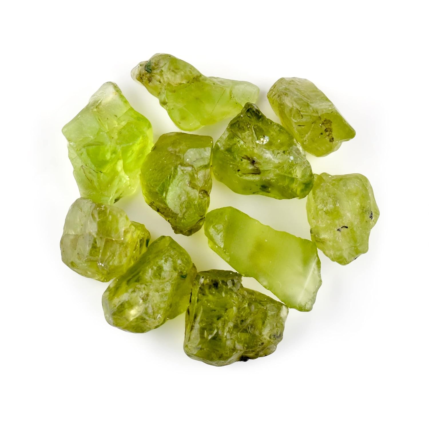 10pcs AA Natural Raw Peridot Gemstones for Jewelry Making