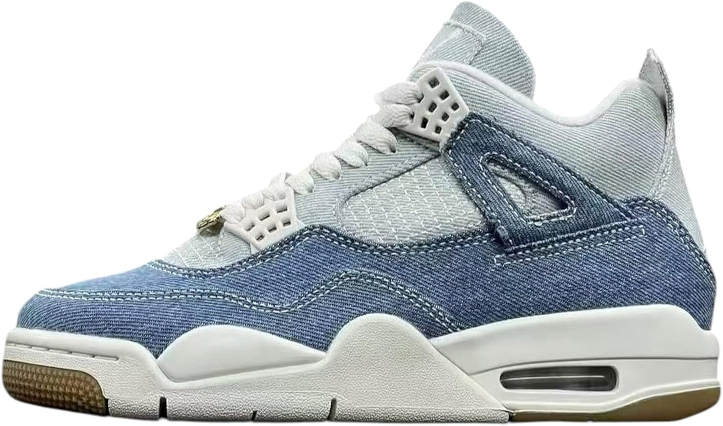 Jordan 4 Retro Sneaker in Light Brown and Worn Blue Review