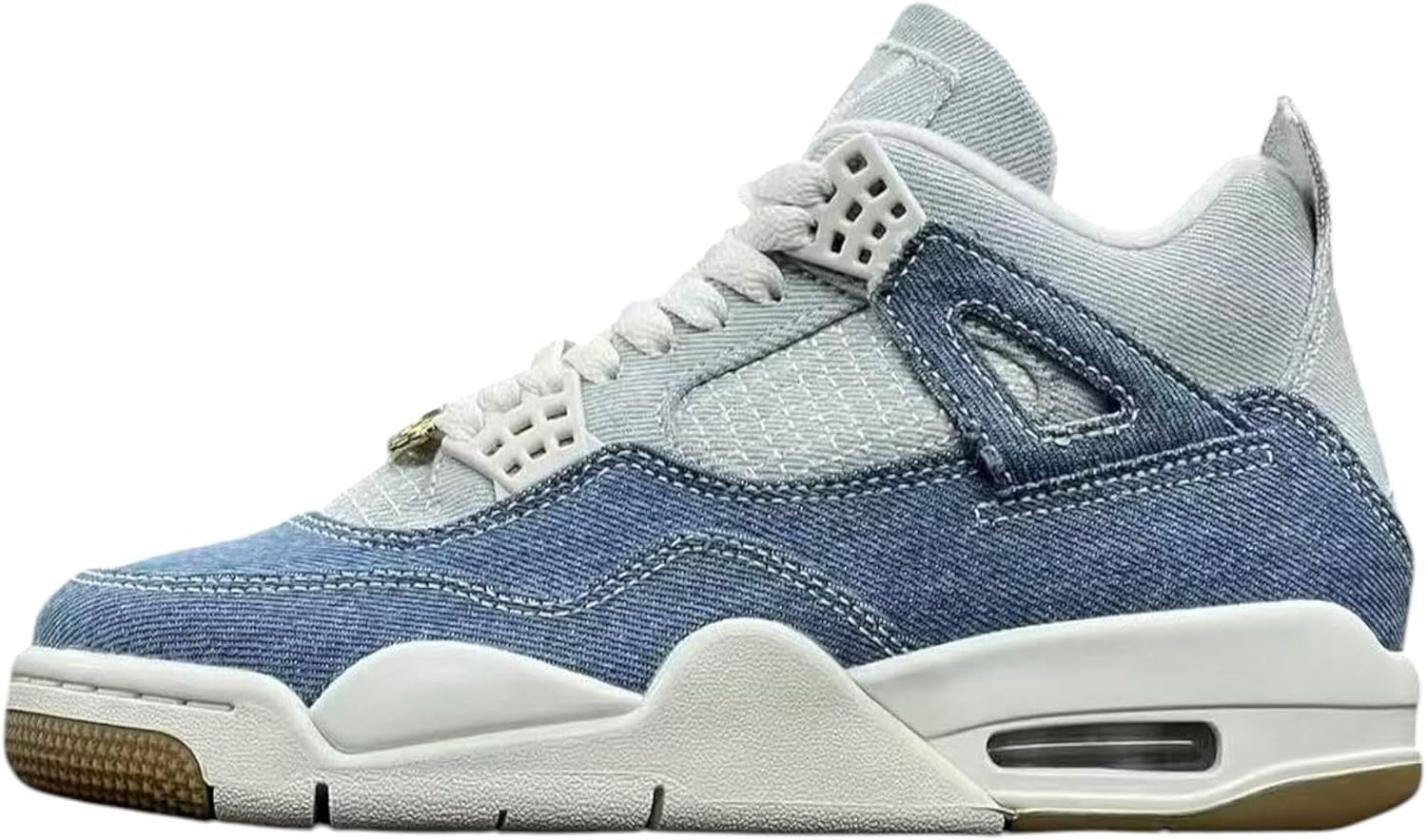 Jordan 4 Retro Sneaker in Light Brown and Worn Blue Review