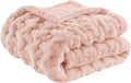 Ruched Luxury Faux Fur Throw 50x60 - Premium Soft Cozy Blush