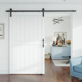 SmartStandard 48 x 84 in White Sliding MDF Barn Door - Pre-Drilled Kit