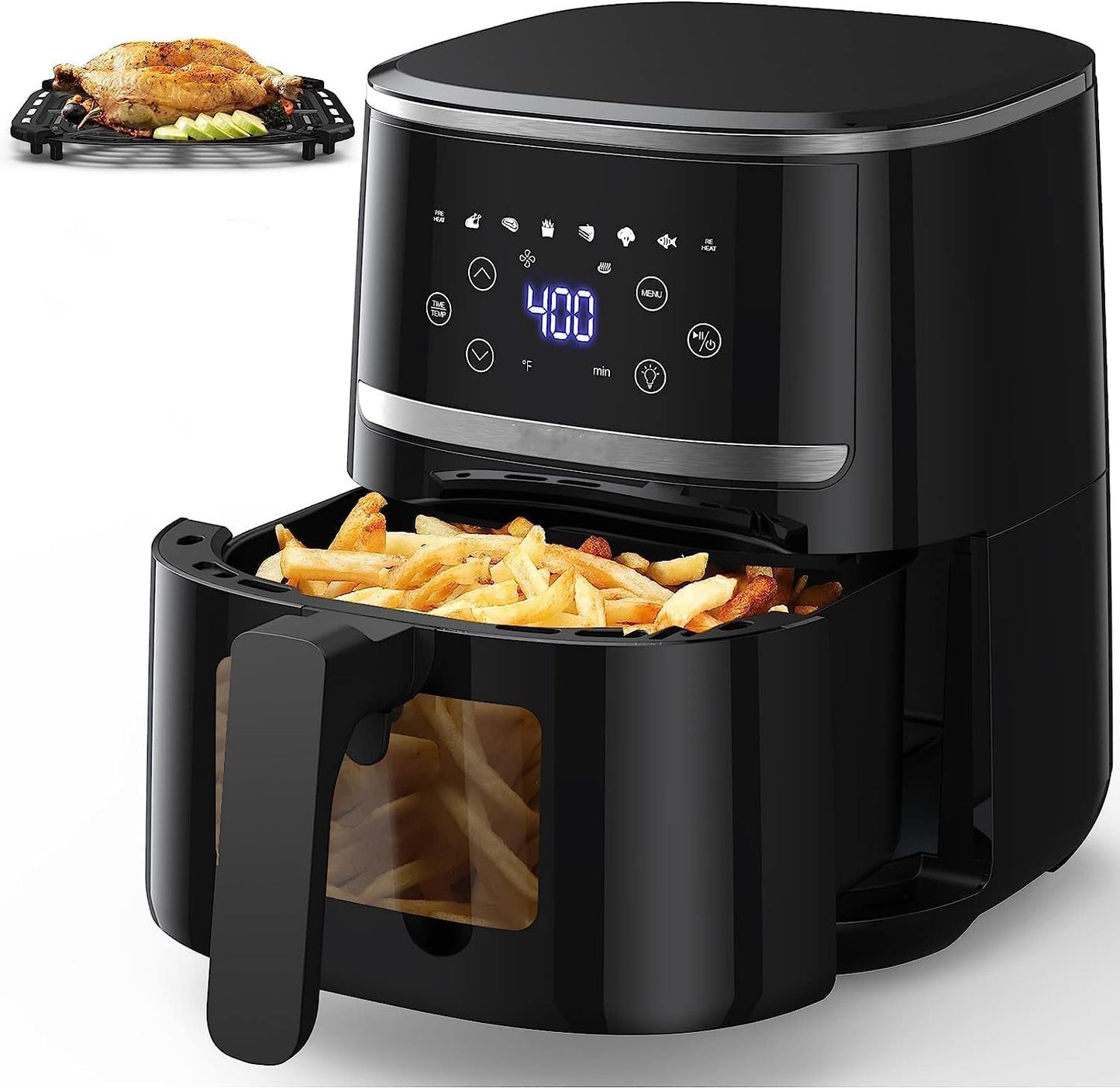 Takywep Touch Screen Air Fryer: 8 Presets, Oilless Cooking
