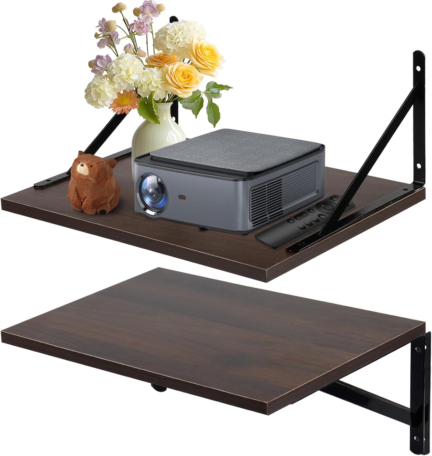 Wensdr Wide Floating Projector Shelf Duo