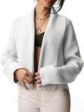 Womens Cropped Cardigan Open Front Shawl - Soft Fall Layering