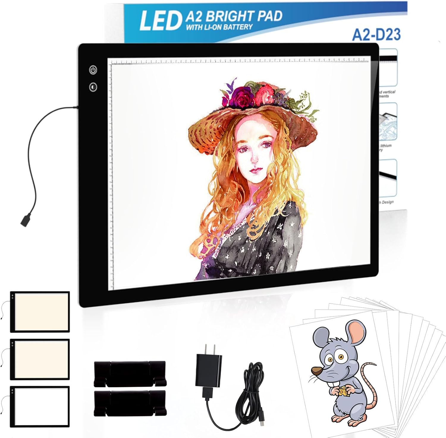 Rechargeable A2 Light Pad for Artists - Wireless & Adjustable