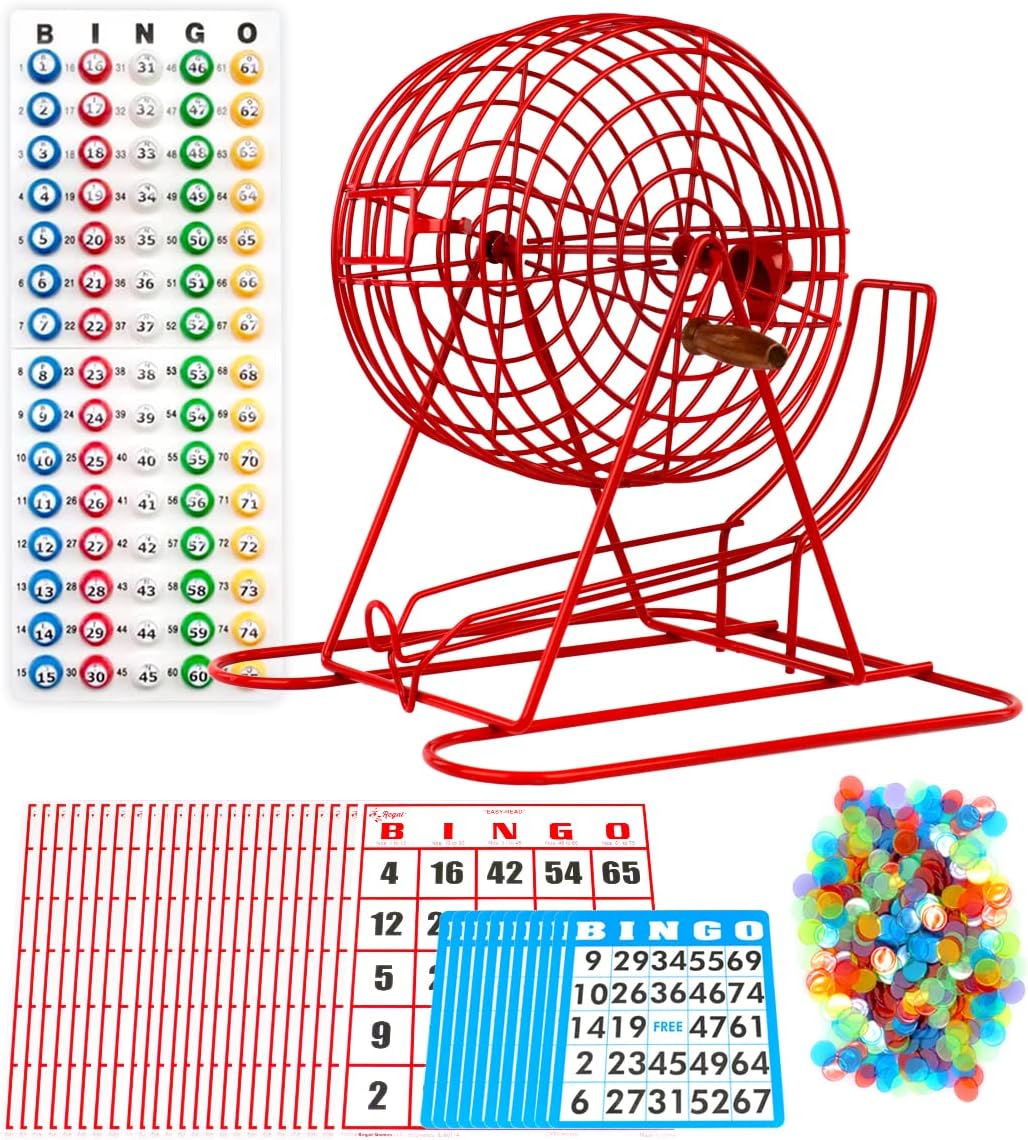 Professional Bingo Game Set with 11 in Wheel Cage & 75 Balls