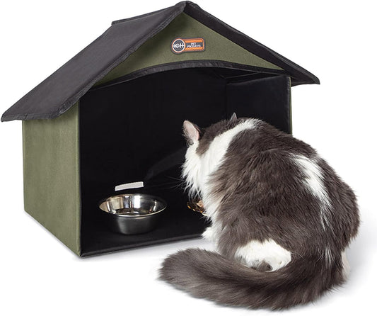 Outdoor Cat Dining Room, Keep Food & Water Bowls Safe and Fresh!