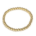 14k Gold Beaded Ball Stretch Bracelet 5 mm Beads - Classic Gift