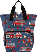 Cartoon Fire Truck Diaper Bag Backpack for Baby Boys Girls - Compact