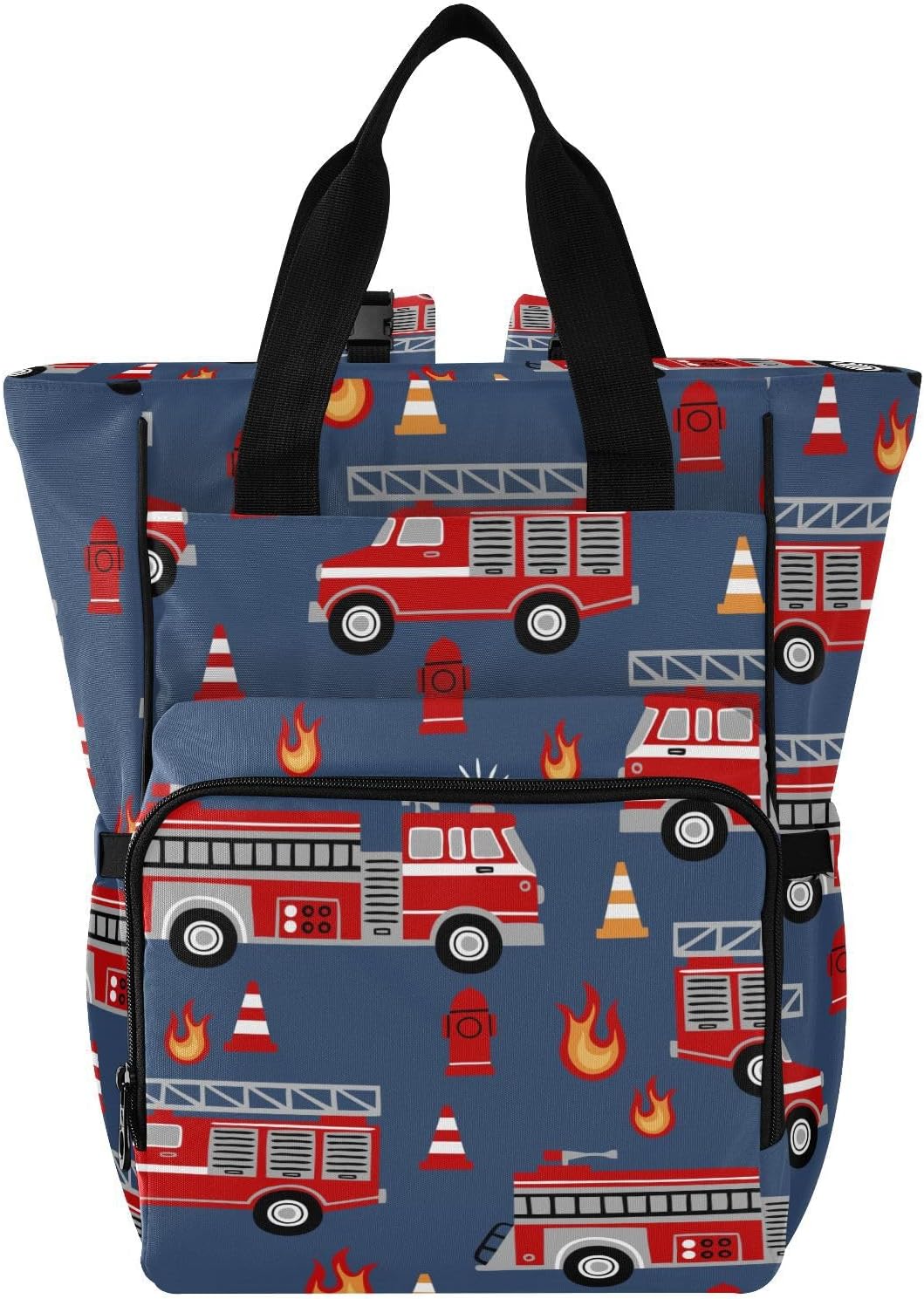 Cartoon Fire Truck Diaper Backpack - Travel in Style