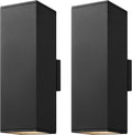 Modern Outdoor Porch Light 2-Pack - Durable Matte Black Wall Sconce