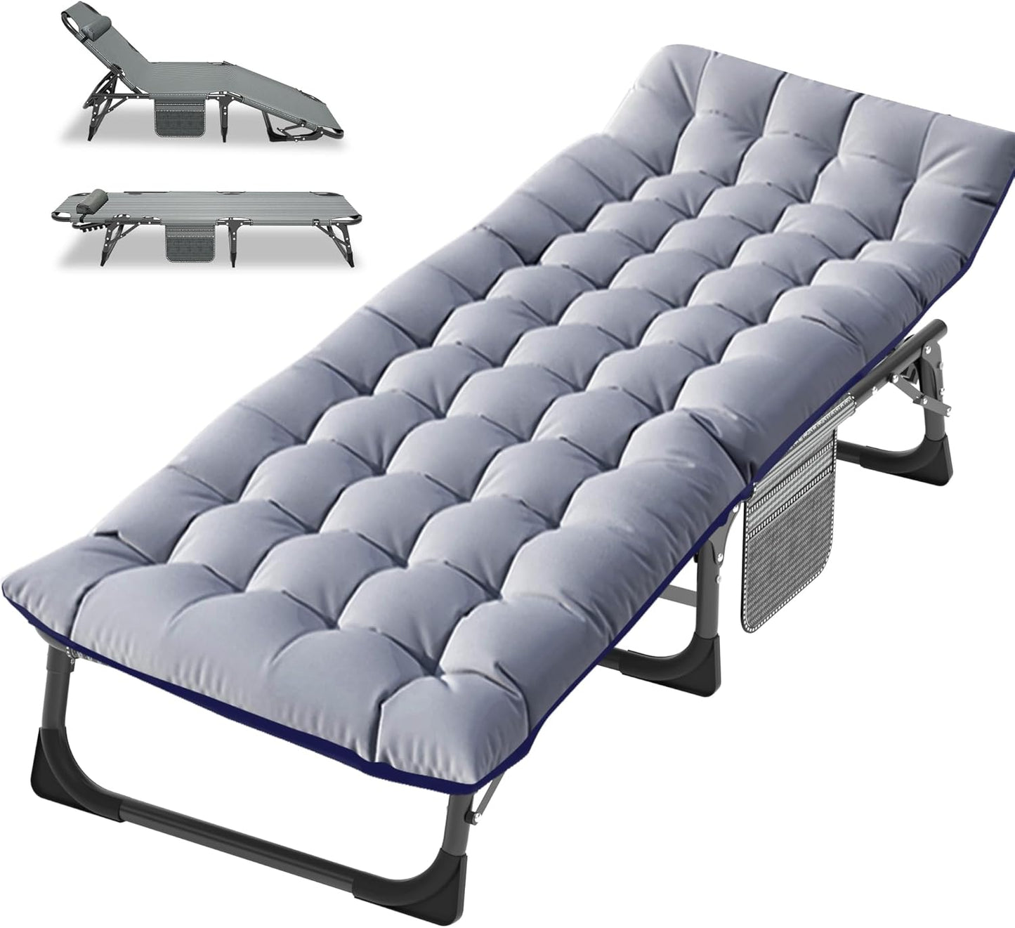 Folding Camping Cot for Extra Comfort and Heavy Duty Support