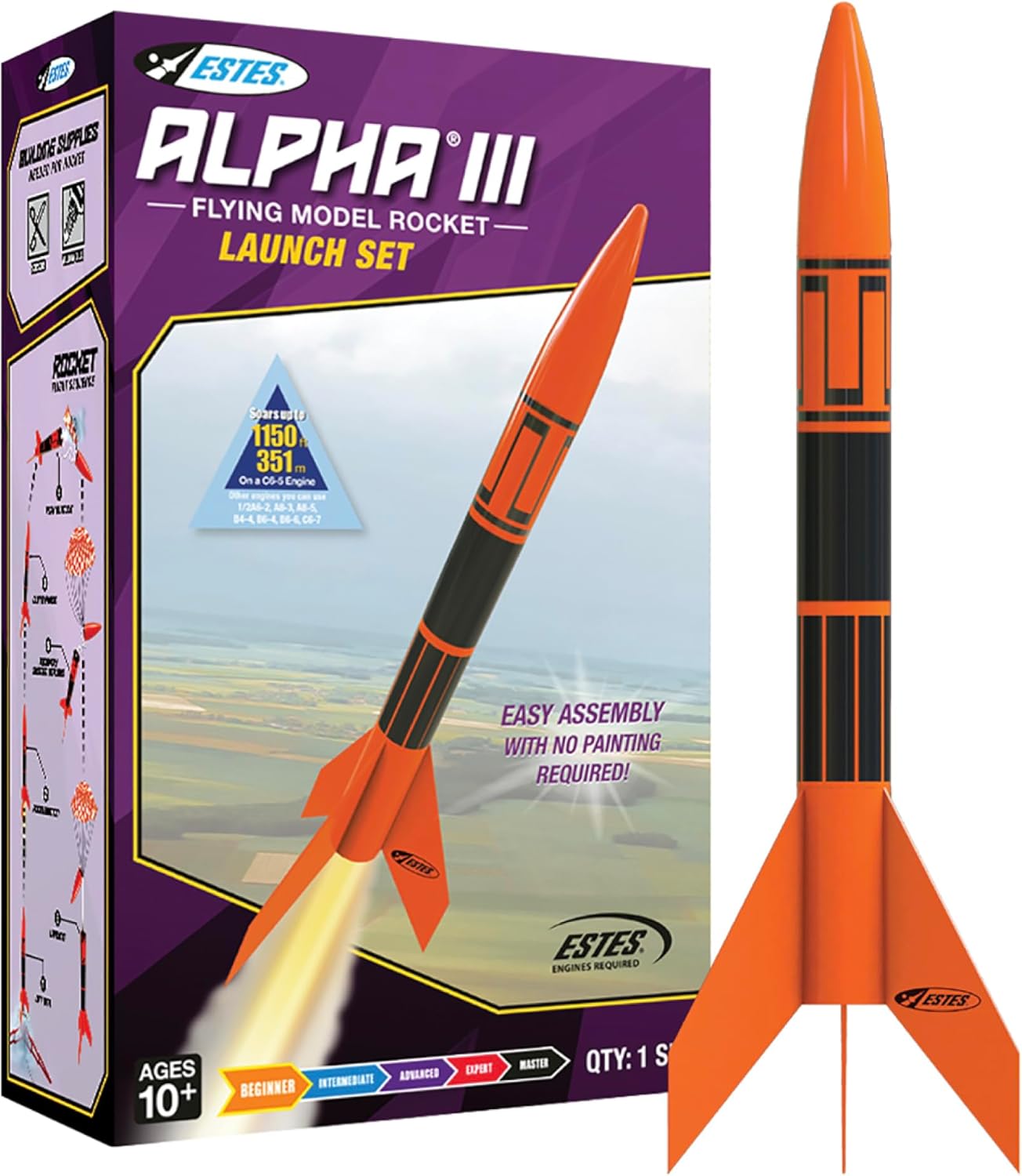 Estes Alpha III Launch Set for Beginner Model Rocket Fun