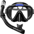 Snorkel Set Adults Panoramic View Mask and Dry Top Snorkel - Clear