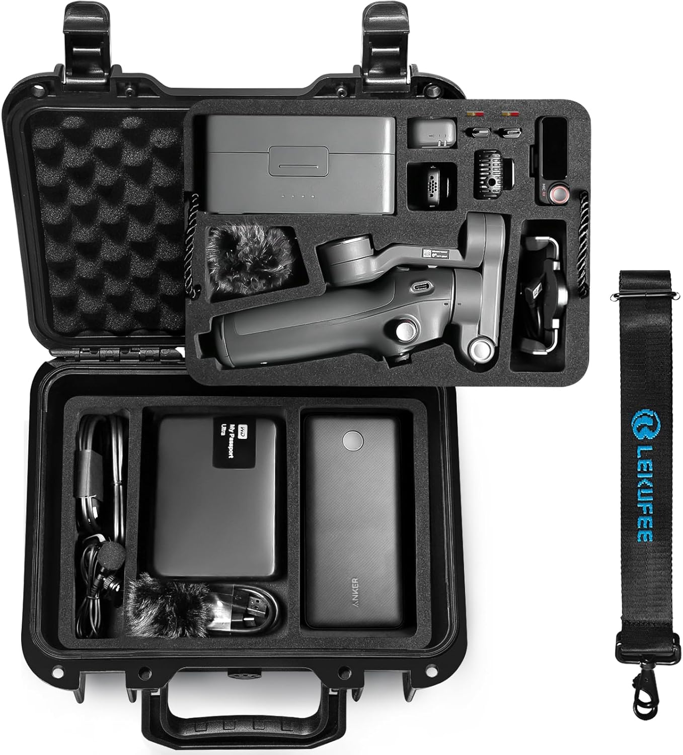 Lekufee Portable Waterproof Hard Case for DJI Osmo Mobile 7P