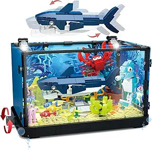 Fish Tank Building Block Set for Marine Life Lovers and Kids