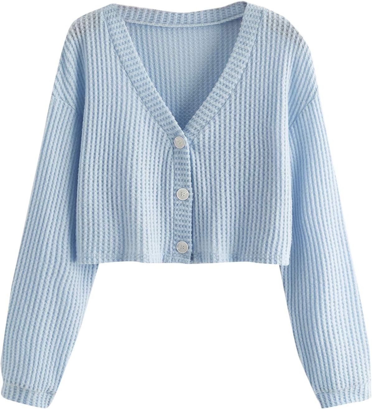SweatyRocks Women's Long Sleeve V Neck Knit Cardigan Sweater