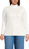 Womens Relaxed Cotton Mock Turtleneck Shirt - Soft Stretch Layer