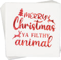 Christmas Vacation Party Napkins - Festive Red Foil (50-Pack)