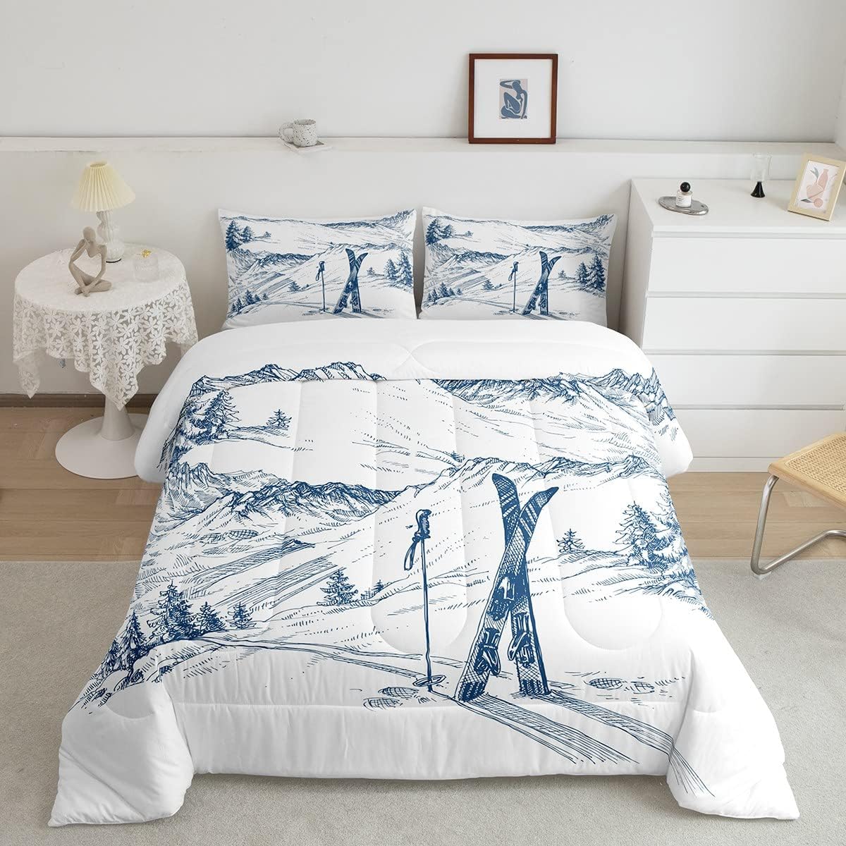 Winter Sports Ski Theme Comforter Set - Cozy & Stylish