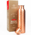 Copper Water Bottle - 32 Oz Pure Copper Bottle with Hammered Finish