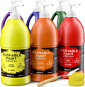 Nicpro 6 Colors Large Washable Tempera Paint Set - Classroom Size