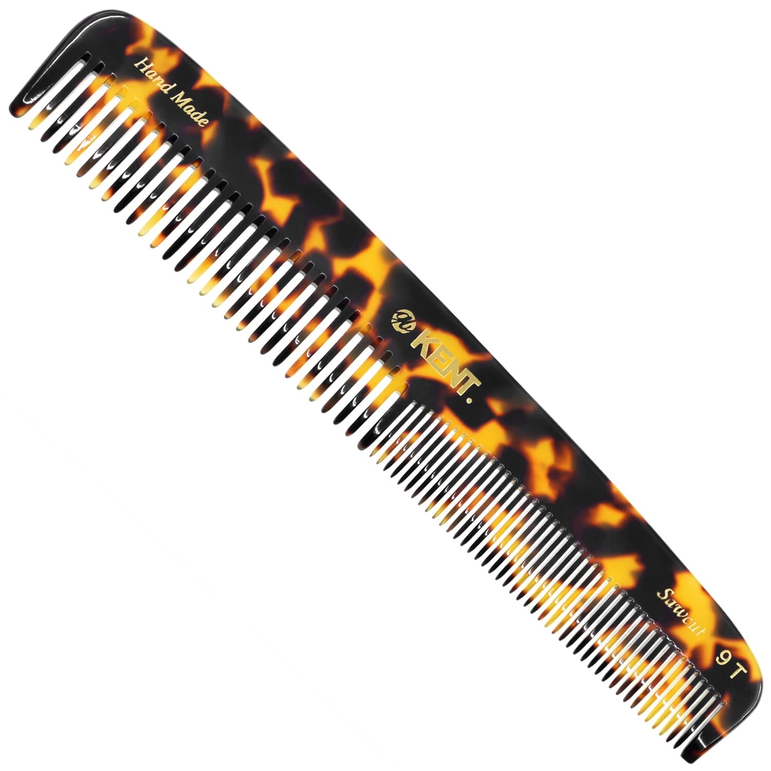 Kent 9T Fine Tooth and Wide Tooth Comb Detangler for Hair