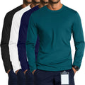 4 Pack Men's Long Sleeve Underscrub Shirts for Men - Stretchy Crewneck