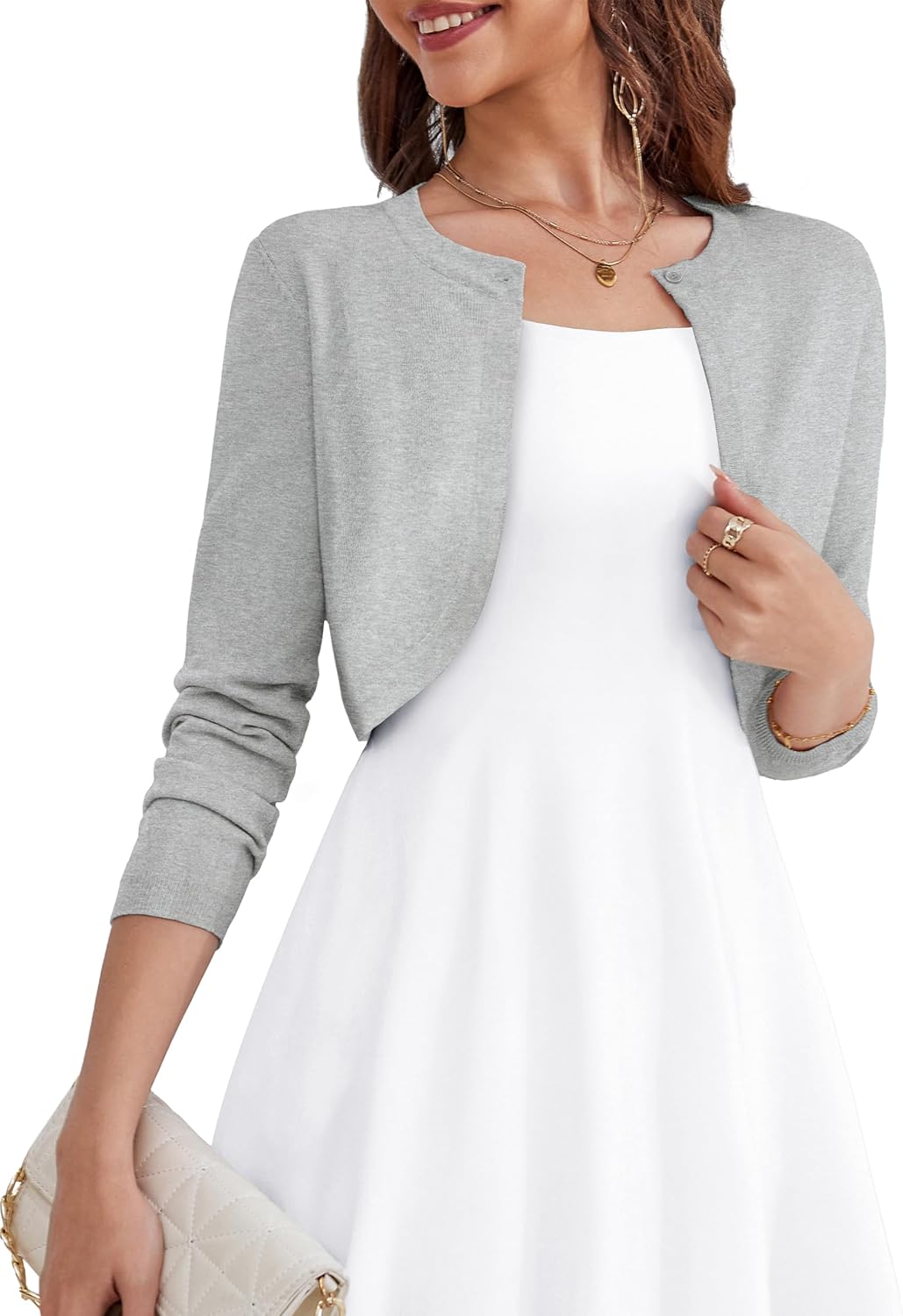 OmicGot Women's Long Sleeve Cardigan for Dresses S-XL Sizes