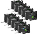 GREENCYCLE 10 Pack Black on Clear Stencil Label Tape - Durable 1.5in