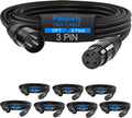 10 FT DMX Light Cable 3 Pin 8 Pack - Coiled DMX Cable for Lighting