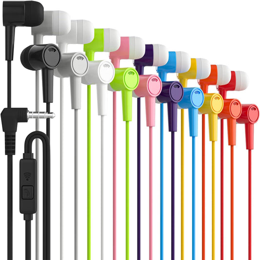 10 Pack Maeline Wired Earbuds: Heavy Bass Stereo Sound