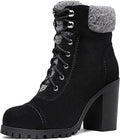 DREAM PAIRS Womens Lace up Chunky High Heel Ankle Booties - Stable