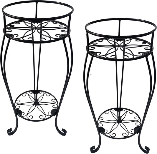 CASIMR 2 Tier Plant Stand for Indoor and Outdoor Use