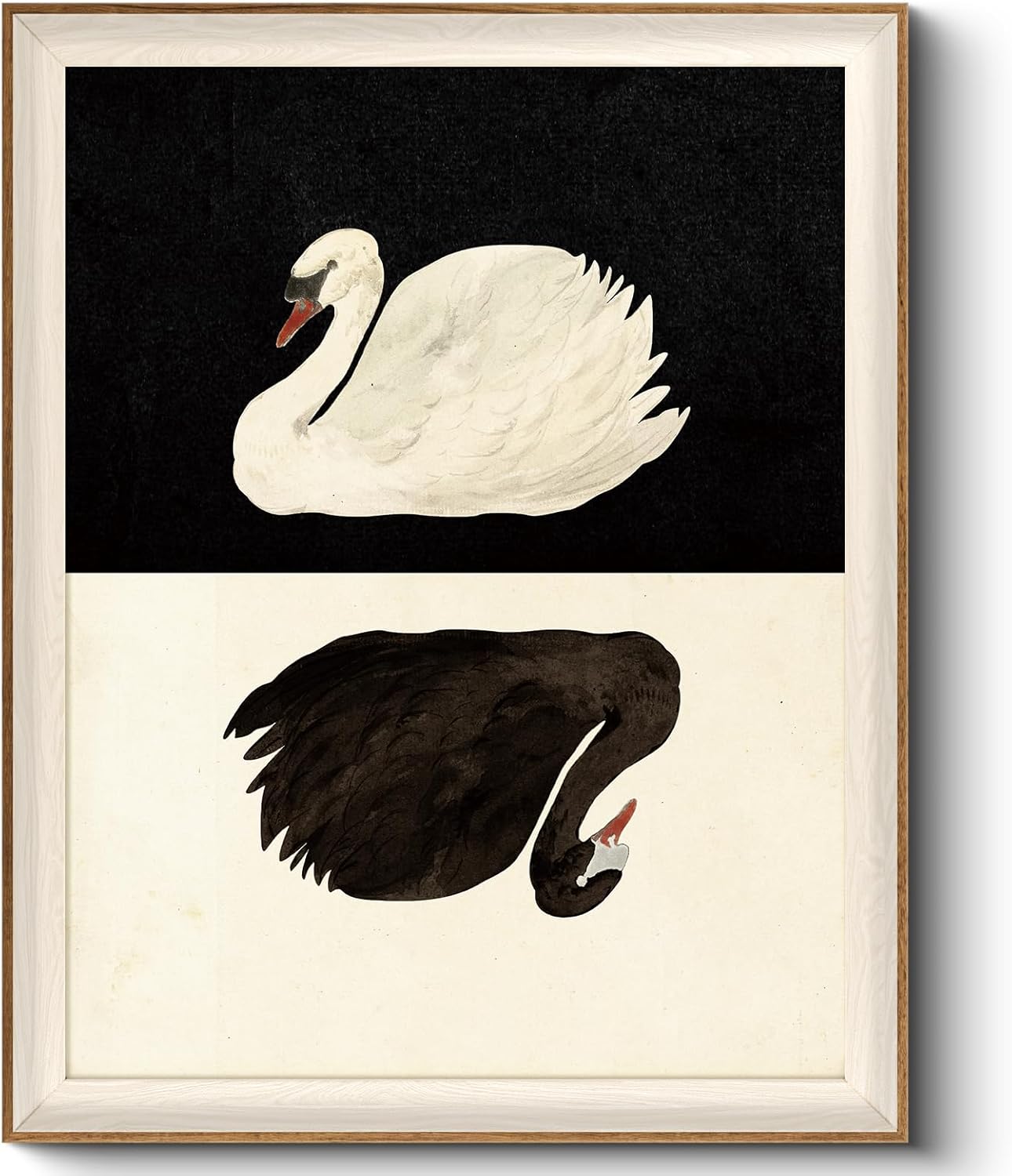 VIYYIEA Framed Wall Art for Living Room - Vintage Swan Prints