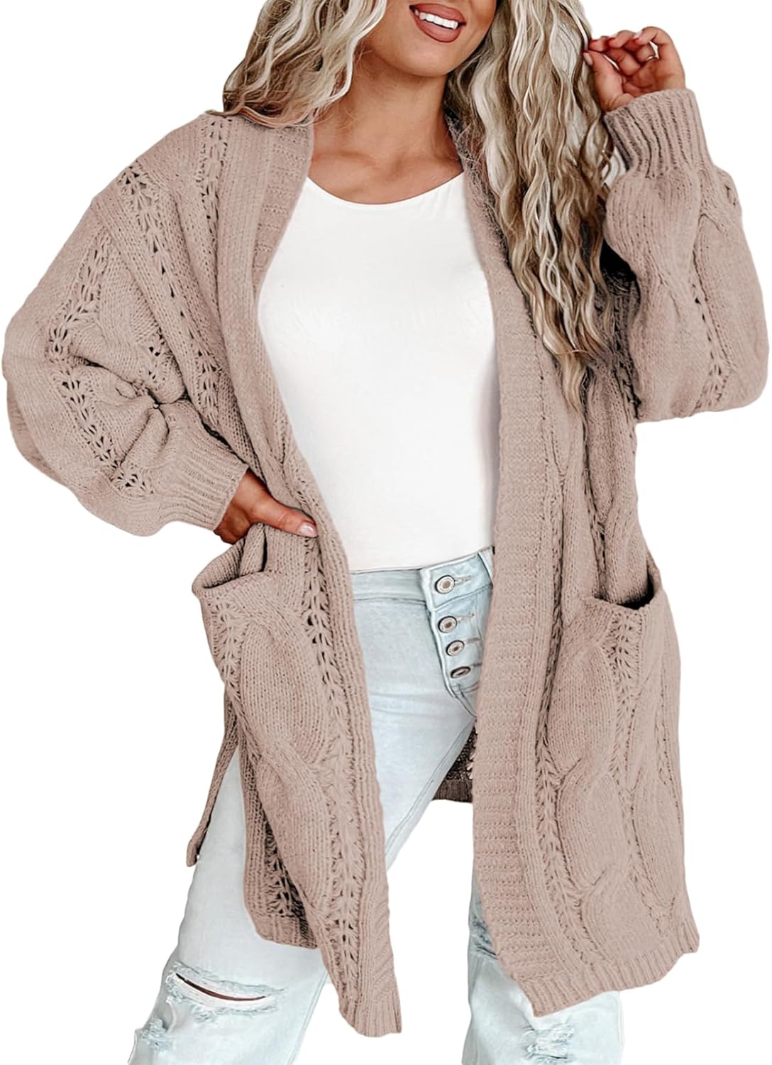 Eytino Plus Size Cardigans for Women with Pockets and Style