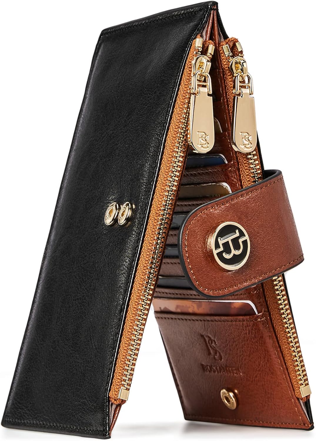 Large RFID Blocking Leather Wallet for Women - Slim Bifold Purse