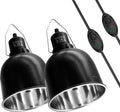 Reptile Light Fixture with Dimming Switch and Timer - 2 Pack Dome