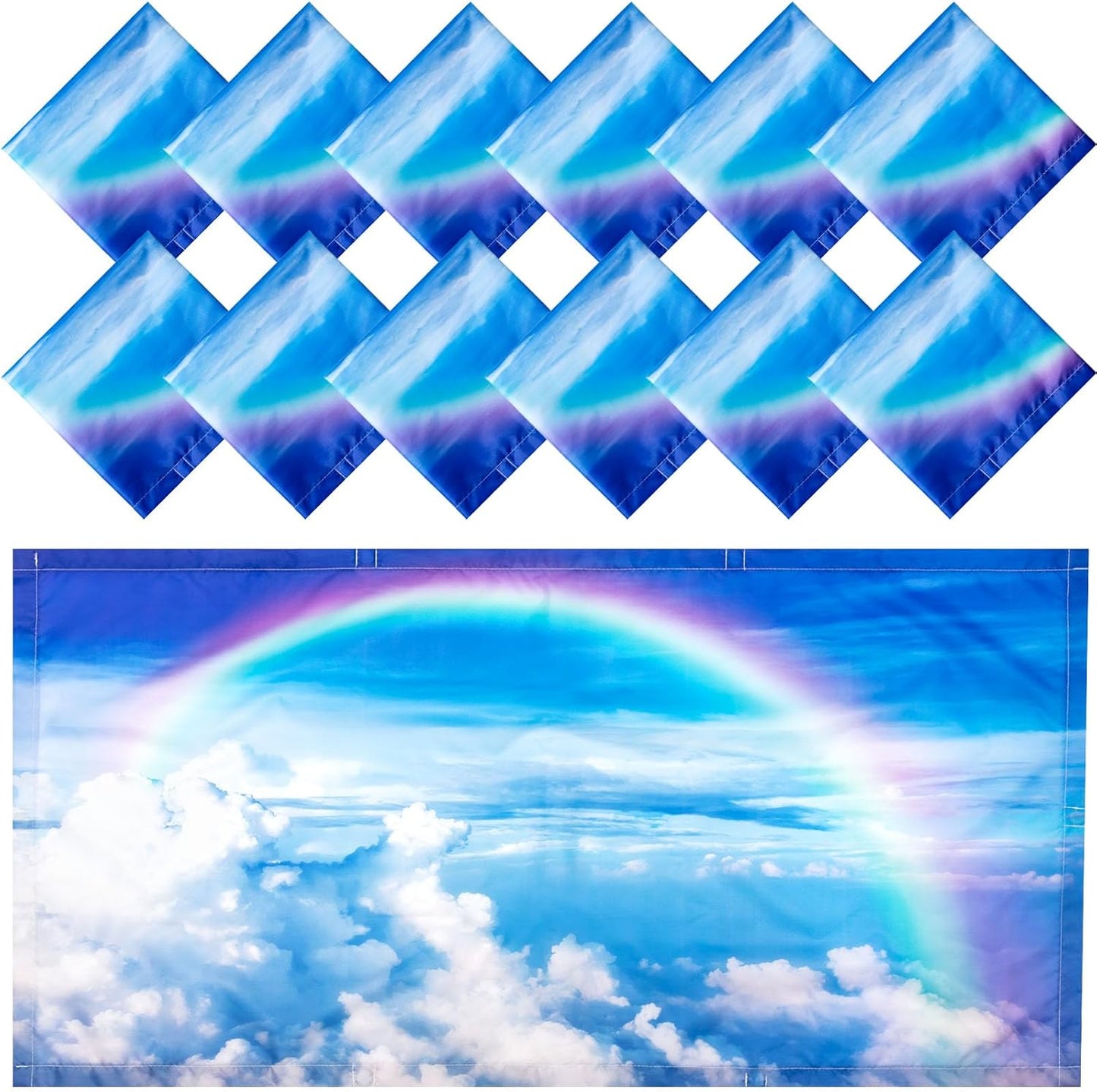 Fluorescent Light Covers with Rainbow in Blue Sky Design