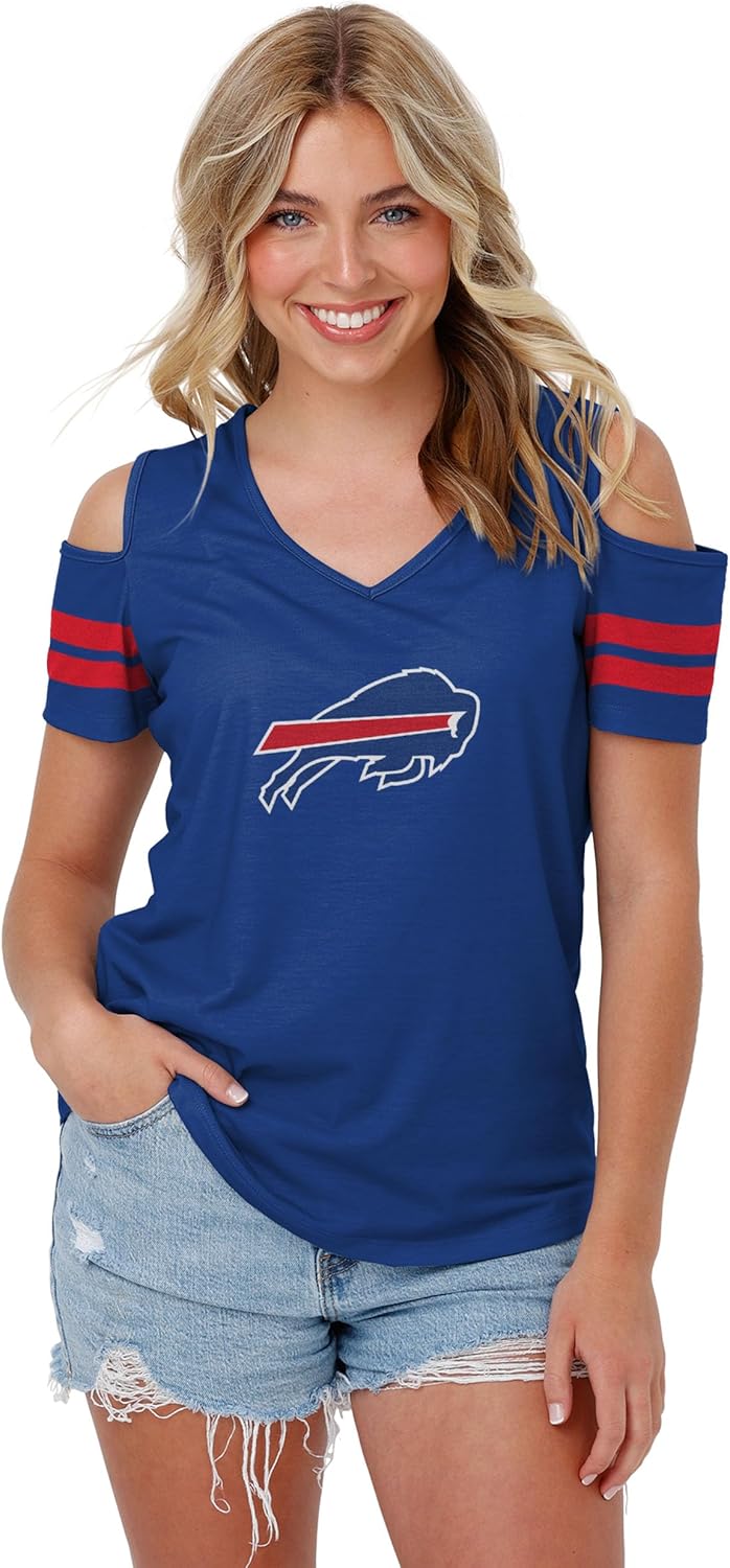 FOCO Women's NFL Ladies Fashion Cold Shoulder Top Shirt Review