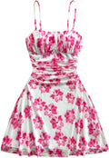 Floral Ruched Cami Dress for Women by WDIRARA Perfect for Summer