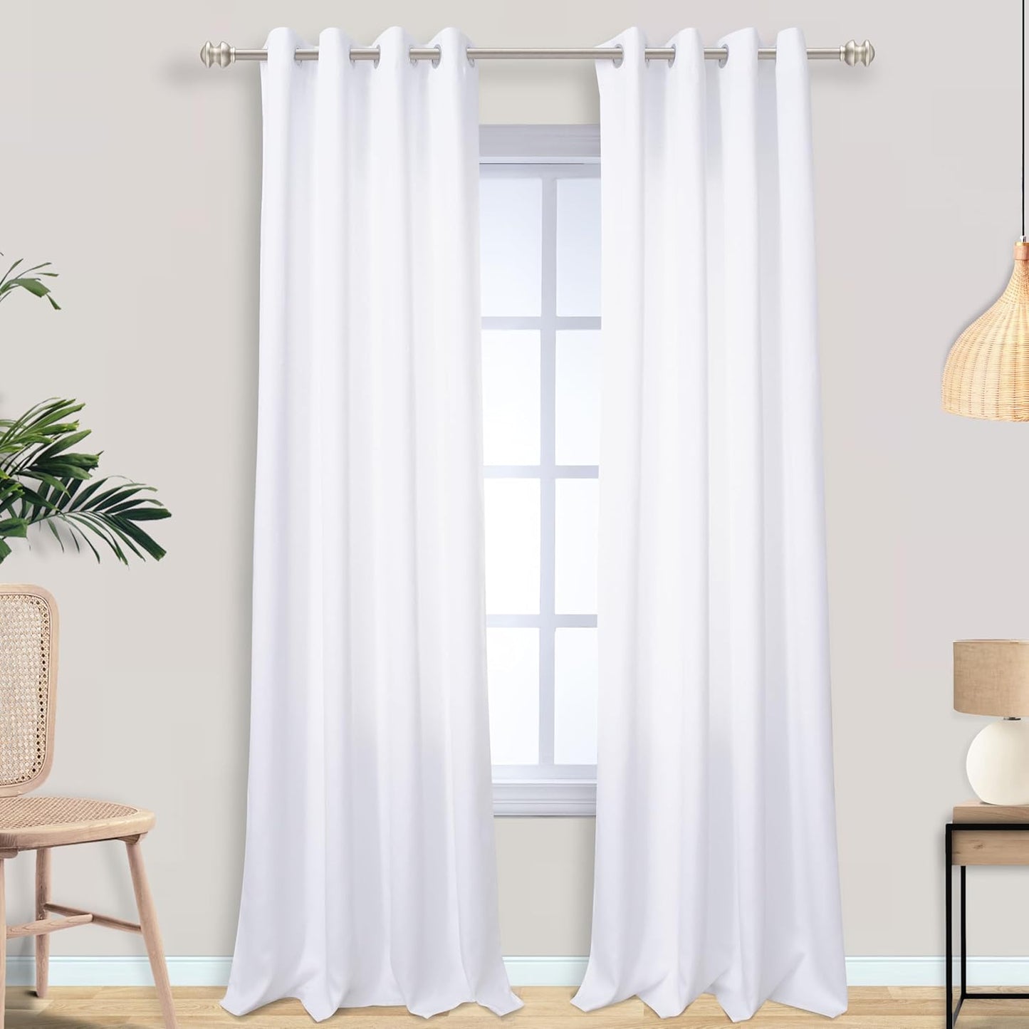 Mrs.Naturall Blackout Curtains 108 in Long for Living Room